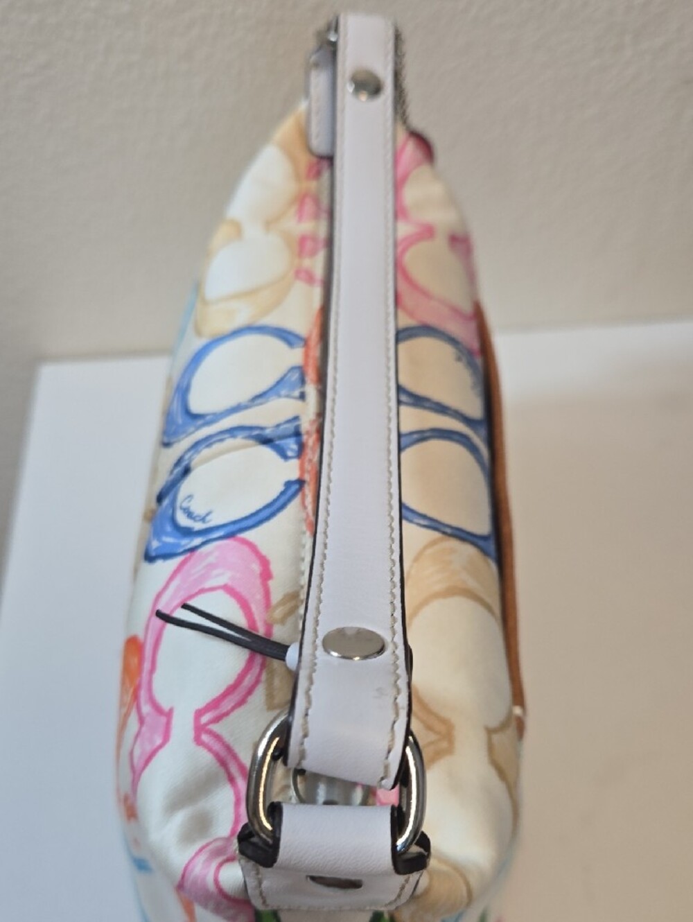 Vintage Coach Scribble Multicolor Signature Canvas Shoulder Bag - Picture 7 of 9